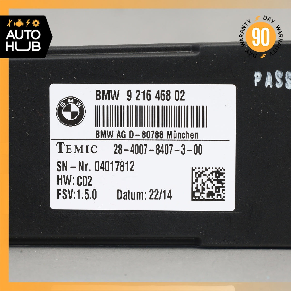 14-21 BMW i3 I01 Seat Heating Control Module 9216468 OEM 58k - photo 6