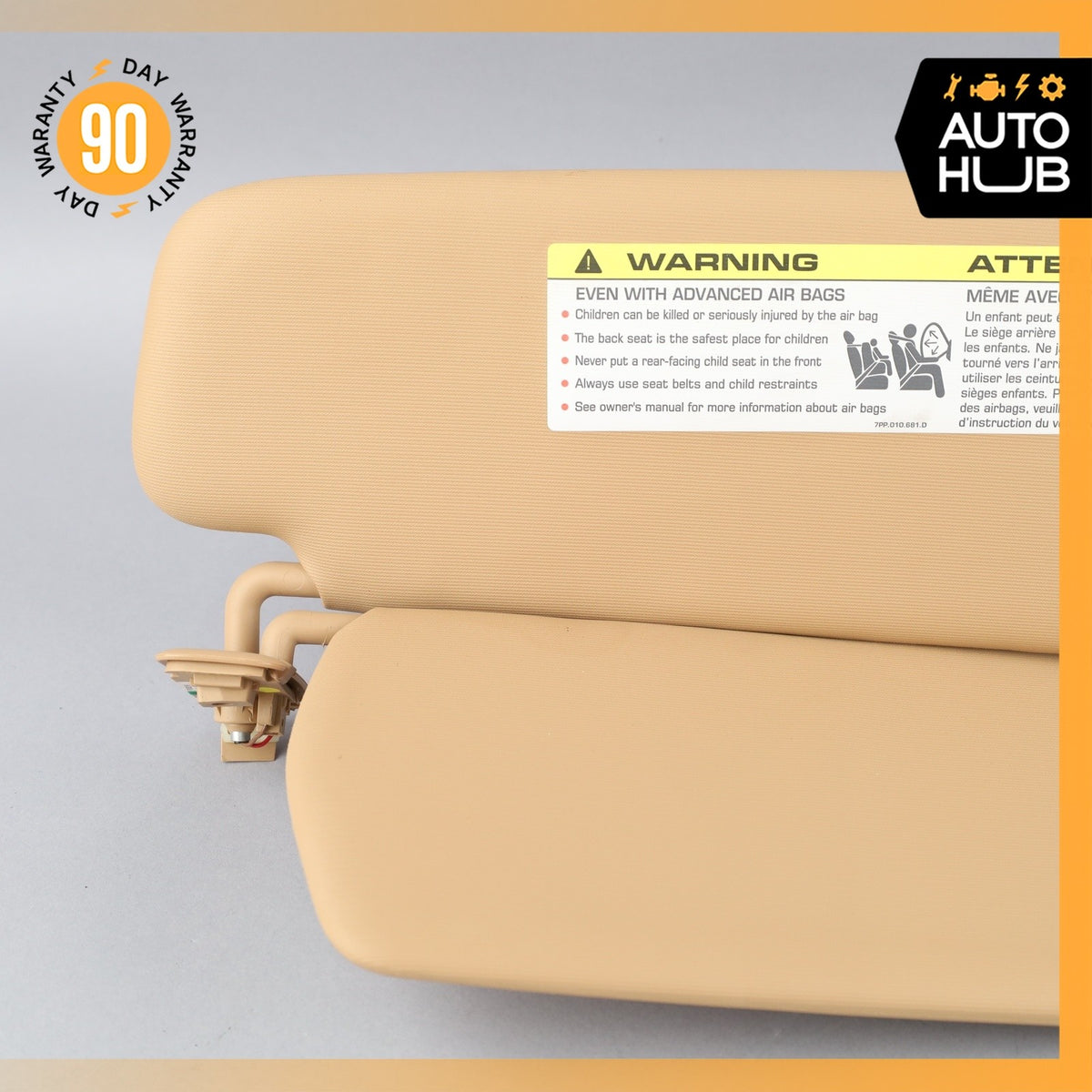 11-14 Porsche Cayenne 958 Sun Visor Sunvisor Front Left Driver Side Beige OEM - photo 2