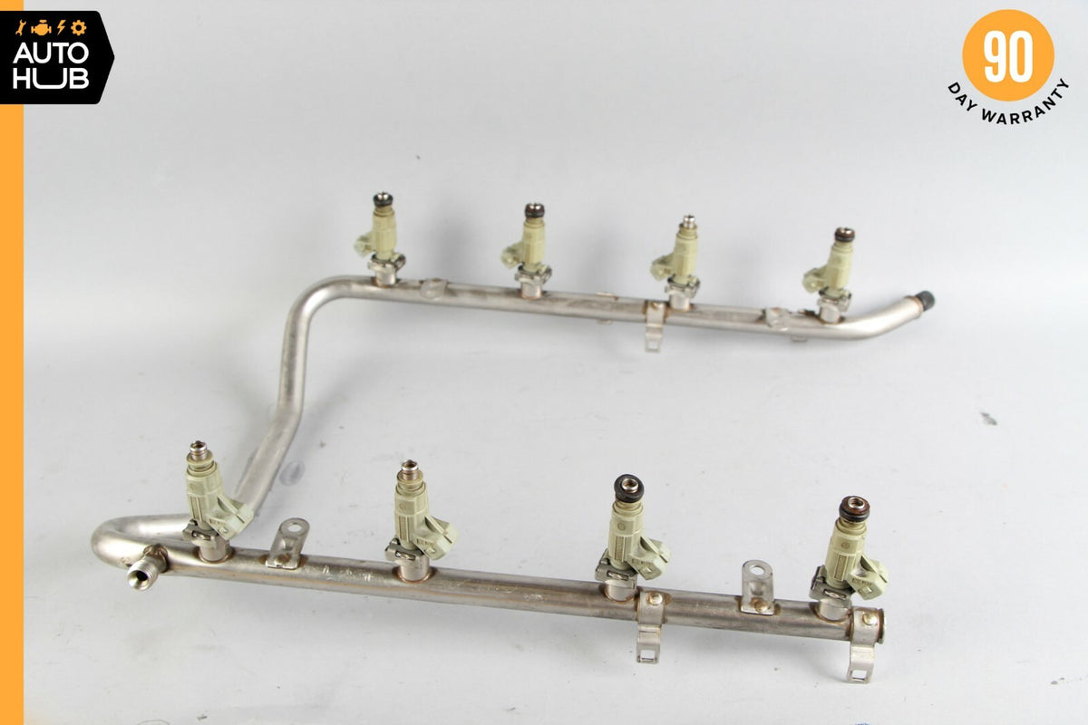00-06 Mercedes R230 SL500 CLK430 E500 Fuel Injector Rail W/ Injectors 1130700095 - photo 1
