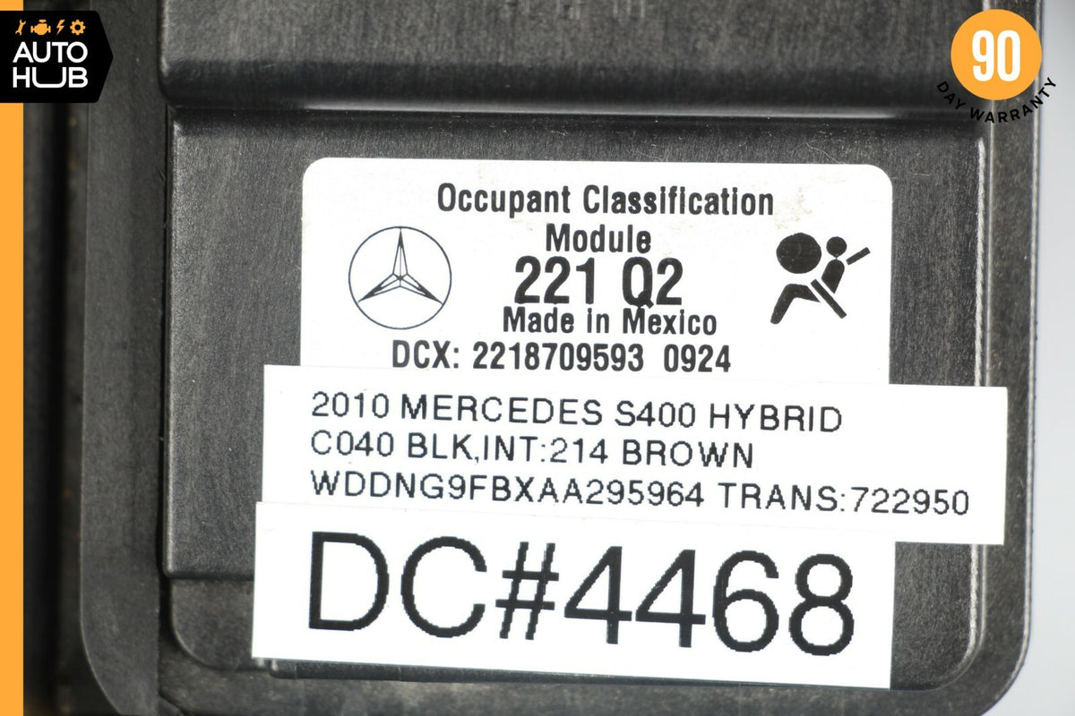 10-13 Mercedes W221 S400 S65 AMG Seat Occupancy Module Sensor 2218709593 OEM - photo 7