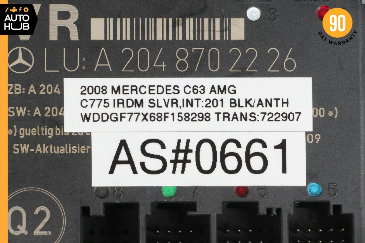08-18 Mercedes W204 C63 C250 E400 Front Right Side Door Control Module OEM 72k - photo 12