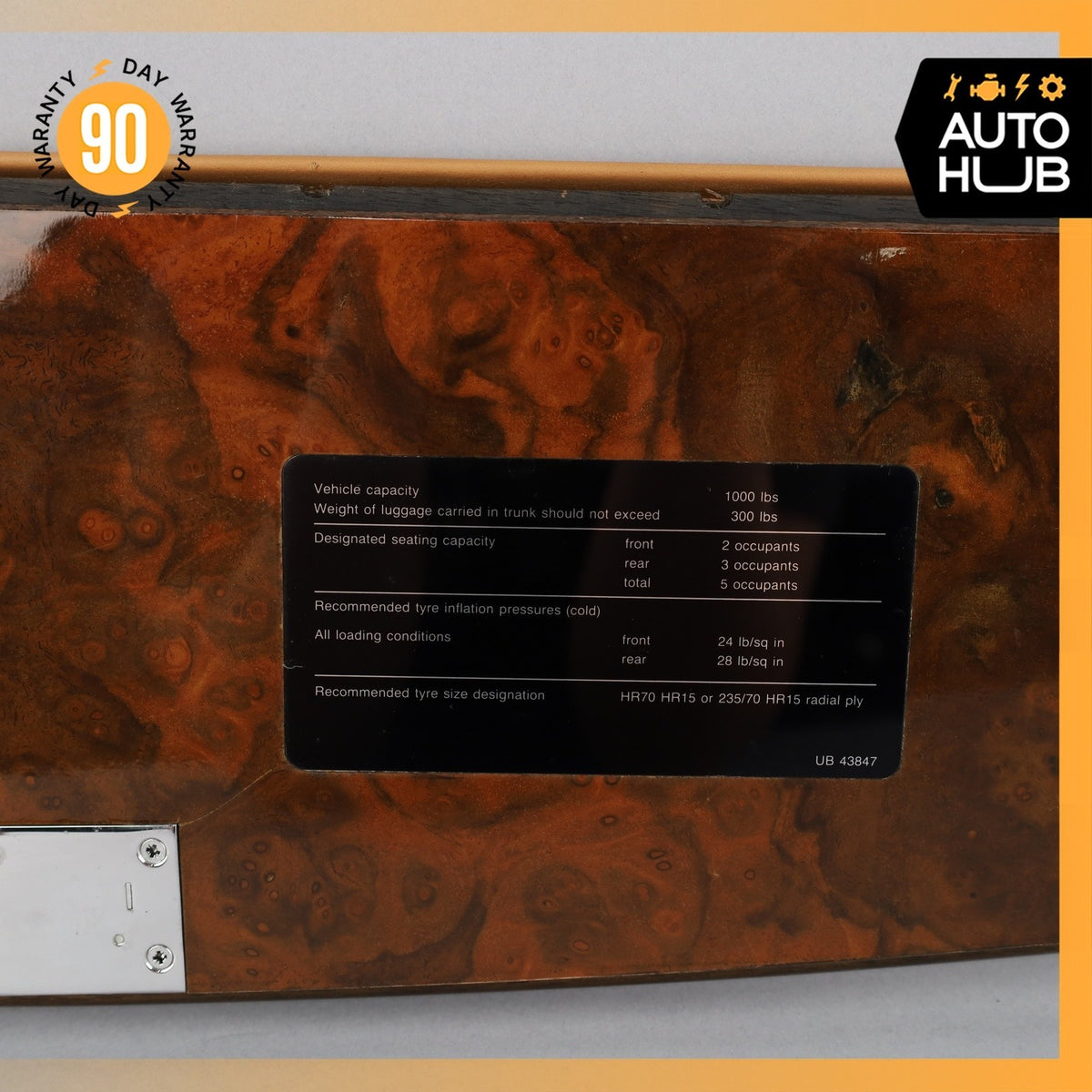 81-89 Rolls Royce Silver Spur Dashboard Dash Glove Box Cover Wood OEM 40k - photo 11