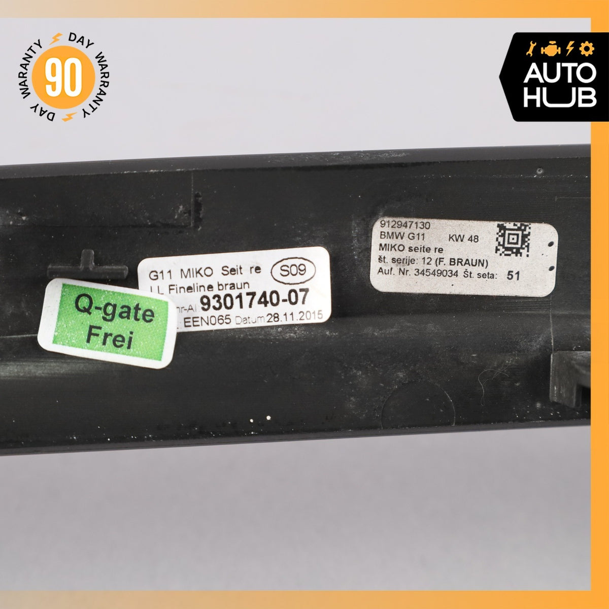 BMW G12 750Li Front Right Center Console Cover Panel Molding 51169301740 OEM - photo 13