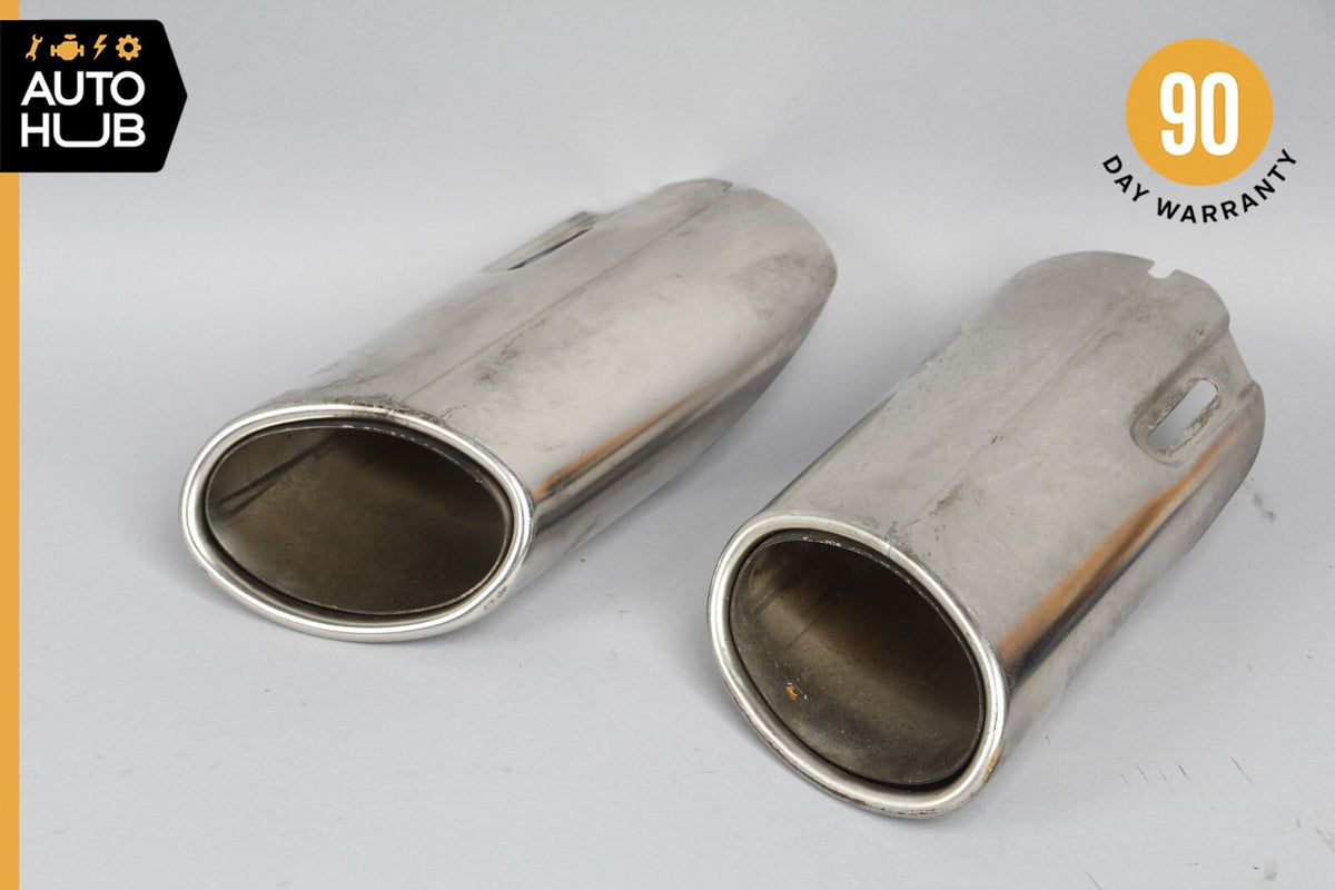 08-16 Mercedes W204 C300 E350 Rear Bumper Exhaust Muffler Tips Set of 2 OEM - photo 1