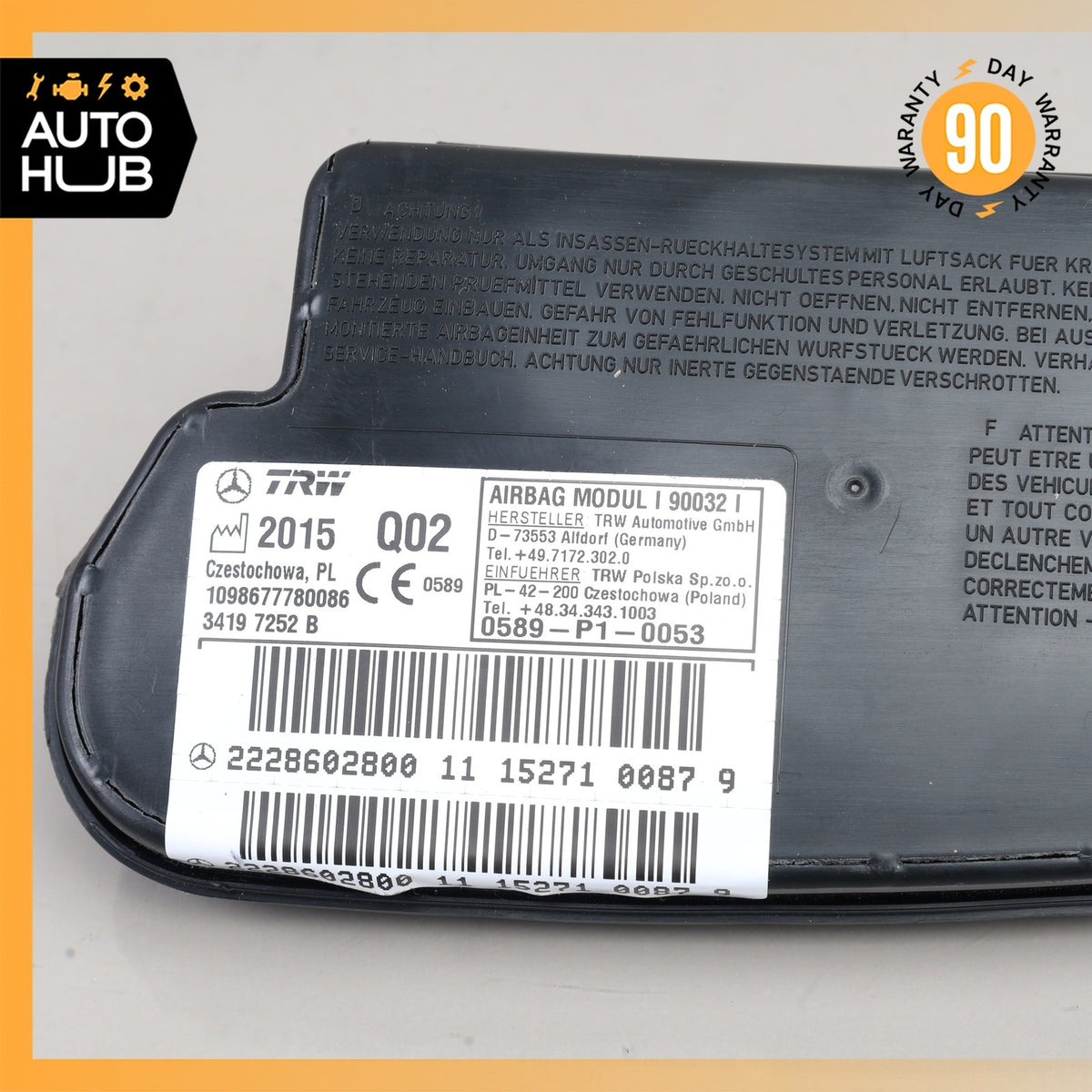 14-20 Mercedes W222 S550 Front Right Passenger Side Seat Airbag SRS OEM - photo 2