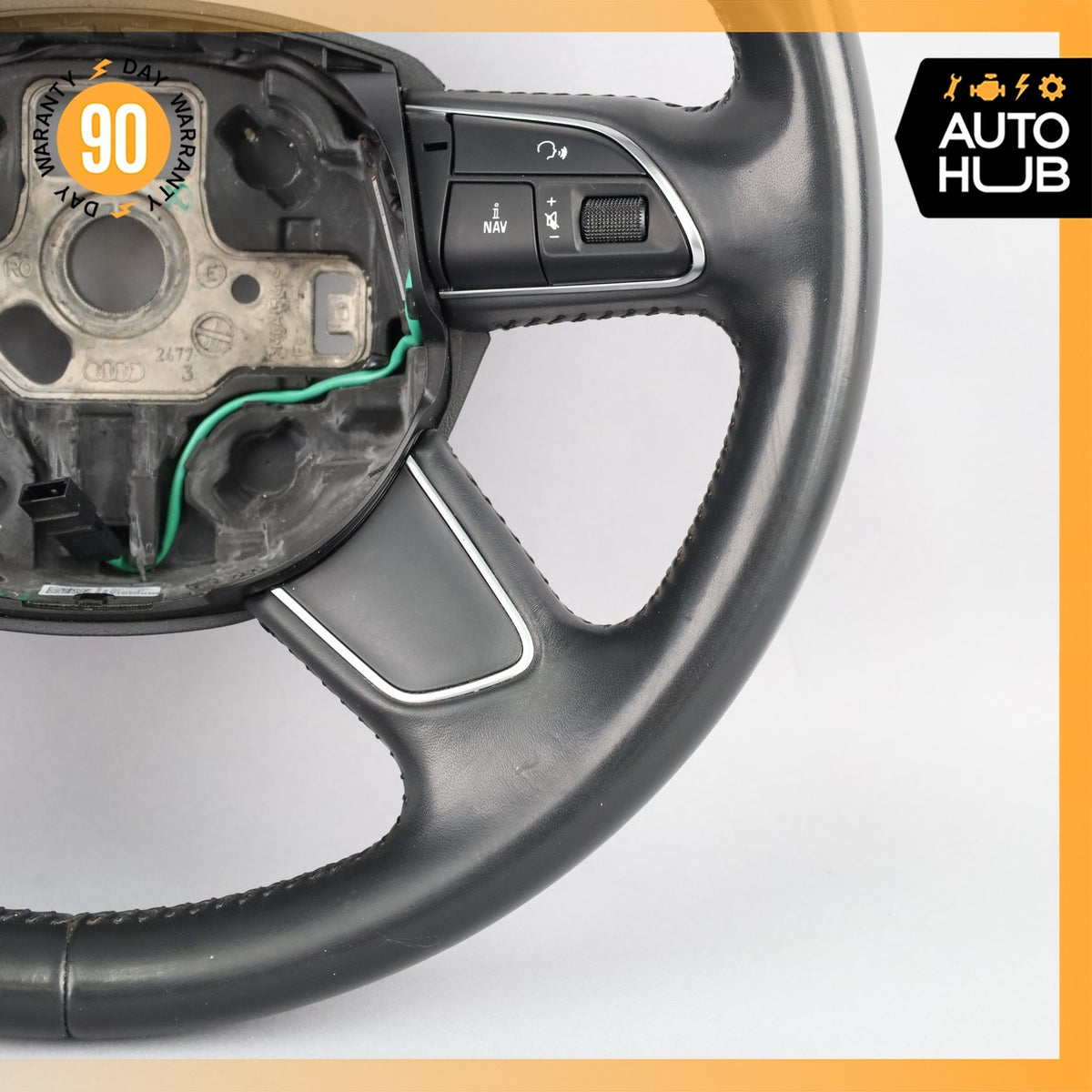 Audi 8R Q5 4-Spoke Steering Wheel w/ Switch Black 8R0419091BD OEM - photo 4