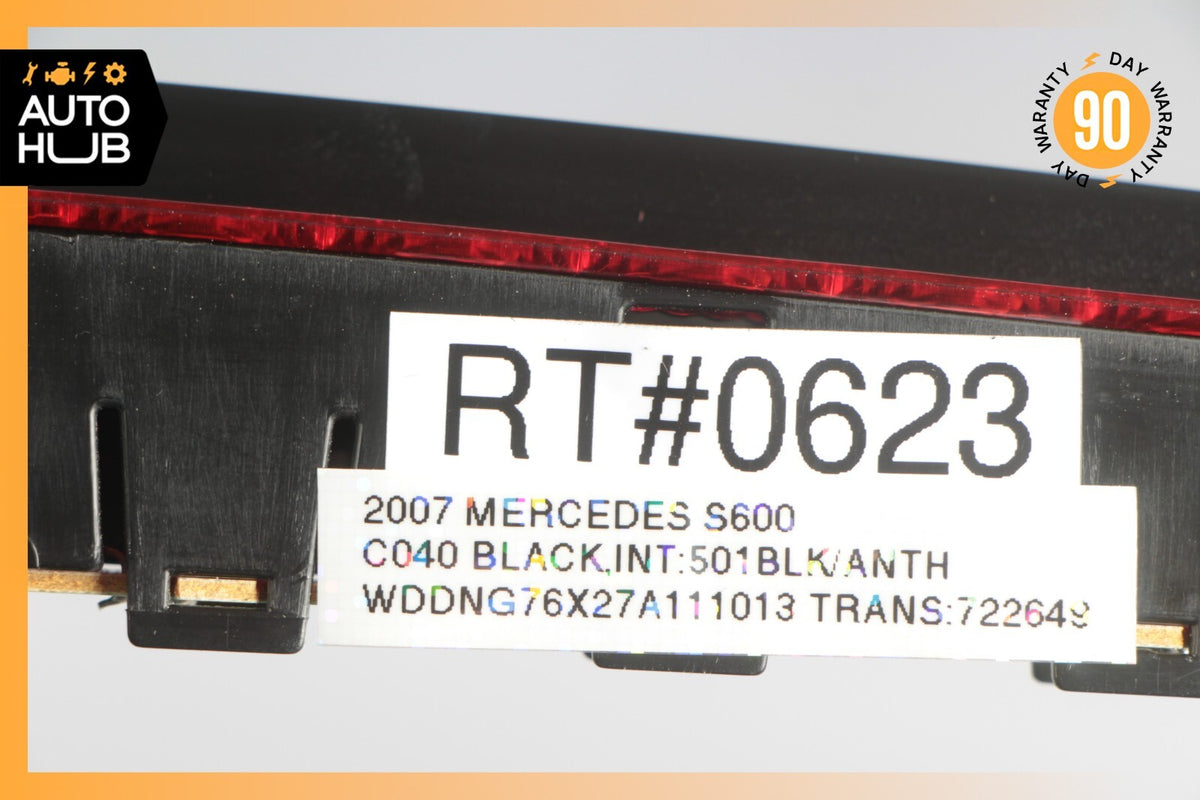 07-14 Mercedes W221 S600 CL550 S400 Rear 3RD Third Brake Stop Light Black OEM - photo 12