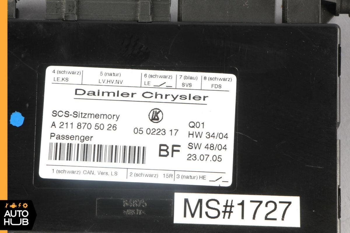 03-11 Mercedes W211 E500 CLS550 Front Right Side Under Seat Control Module OEM - photo 8