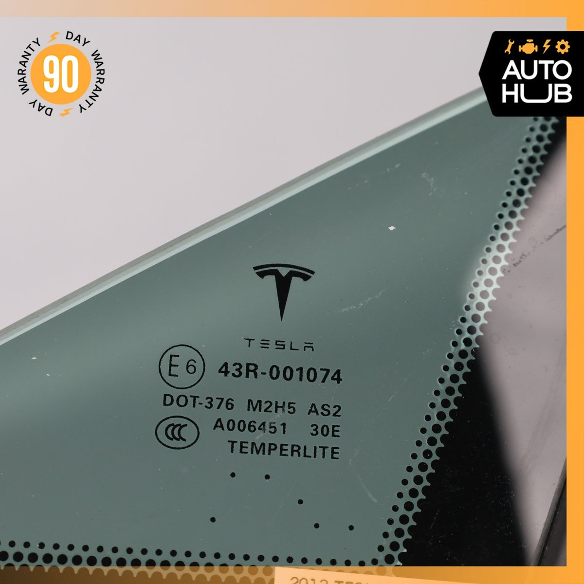 12-15 Tesla Model S Front Left Driver Door Corner Window Glass OEM 63k - photo 9