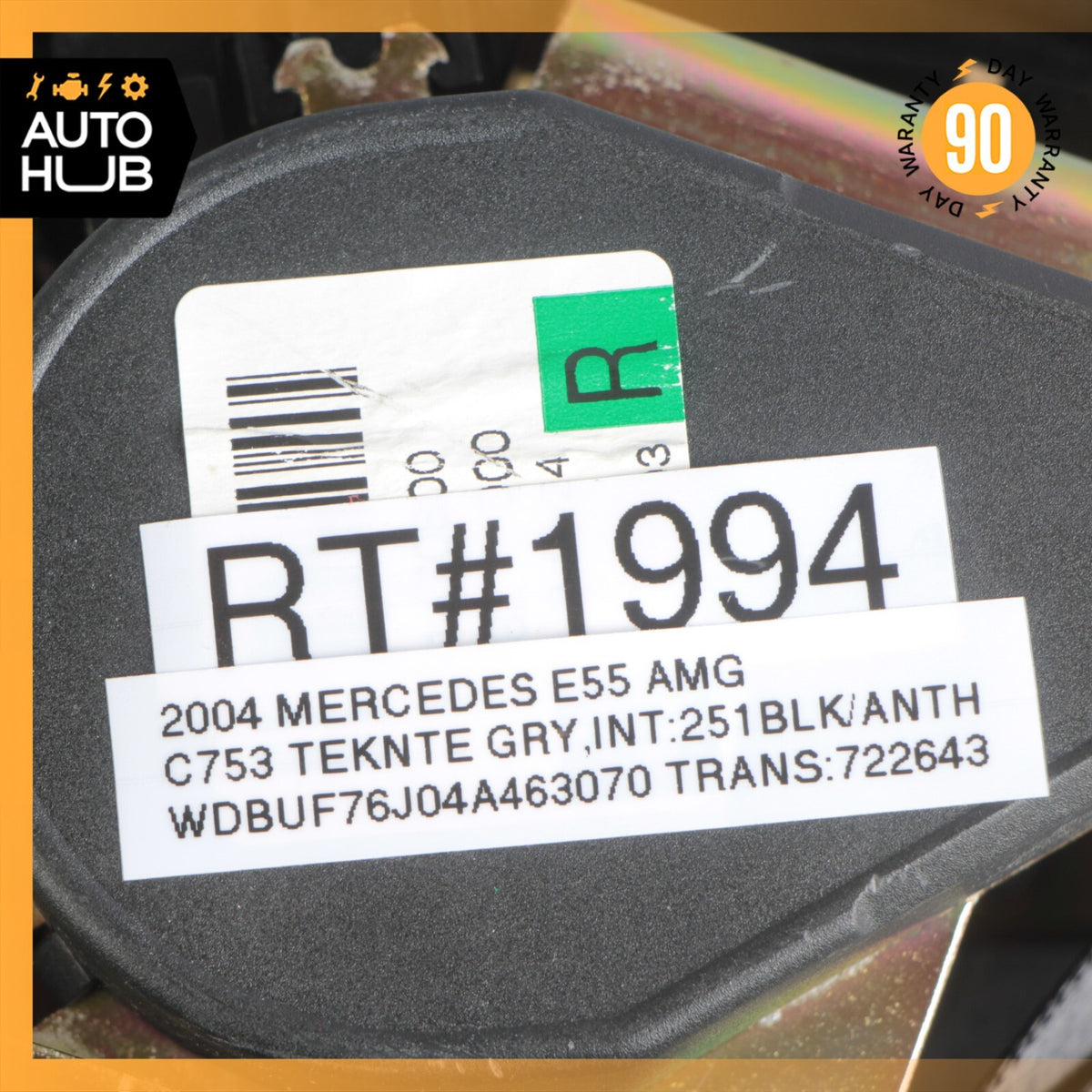 03-06 Mercedes W211 E55 AMG E500 Front Right Passenger Side Seat Belt Black OEM - photo 12