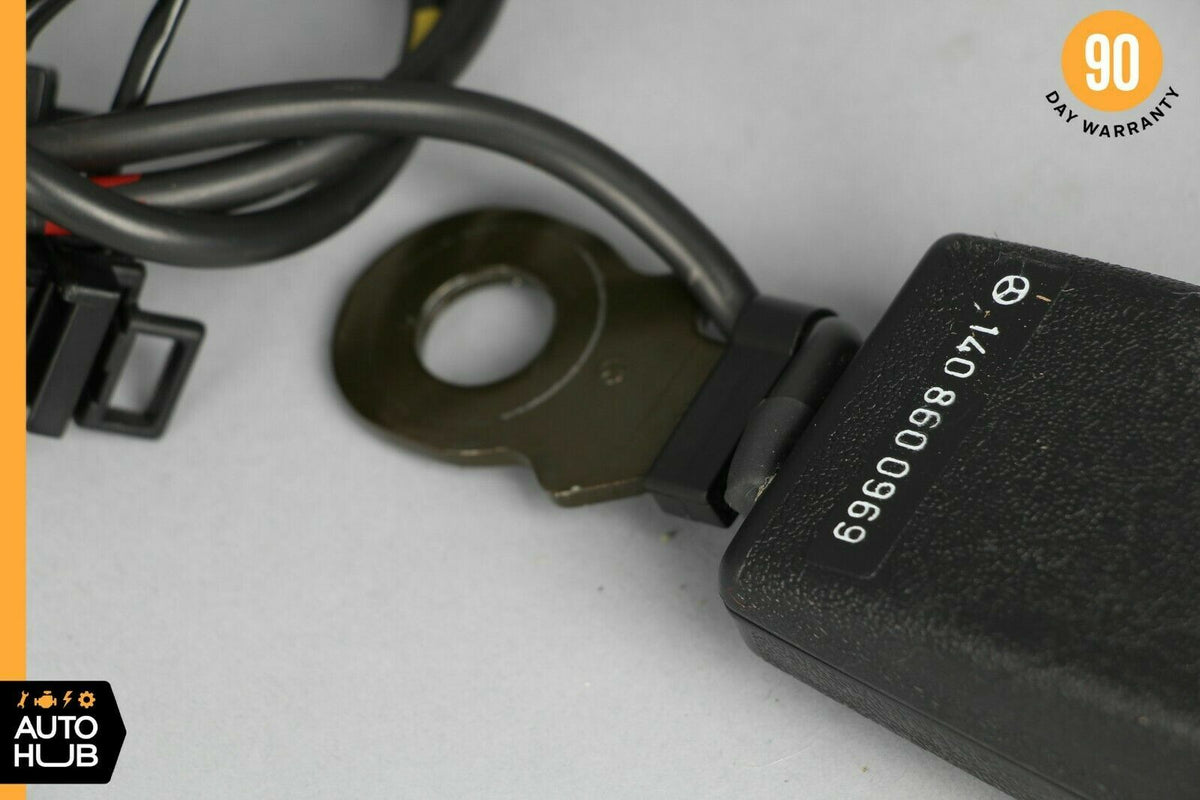 92-99 Mercedes W140 CL600 400SEL CL500 Front Left Seat Belt Buckle Black OEM - photo 7