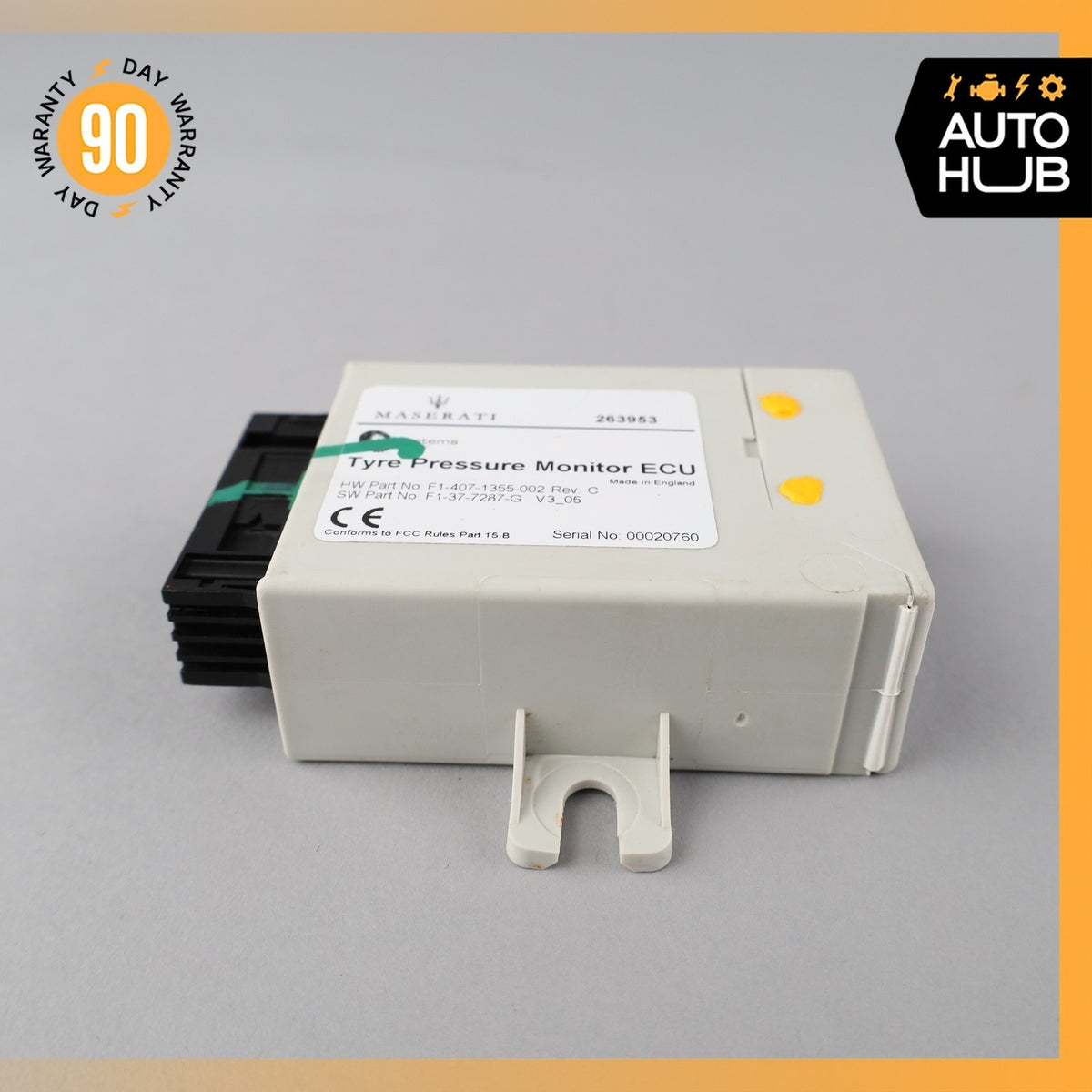 08-16 Maserati Quattroporte M139 Tire Pressure Monitor Module 263953 OEM 51k - photo 3