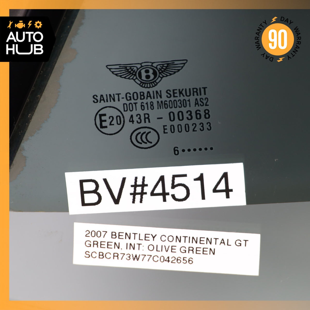 03-10 Bentley Continental GT Coupe Rear Left Side Quarter Window Glass OEM - photo 16