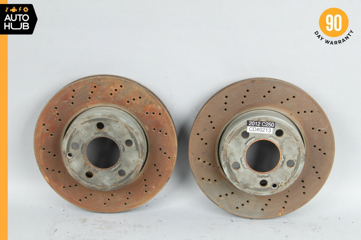 08-14 Mercedes W204 C250 C300 Front Brake Rotors Disc Left and Right Set OEM - photo 1