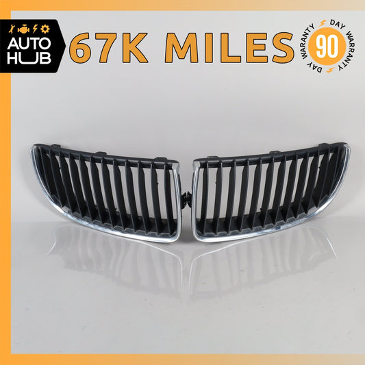 BMW E90 328i 335i Front Left Bumper Grille Chrome Set OEM 67k - photo 1