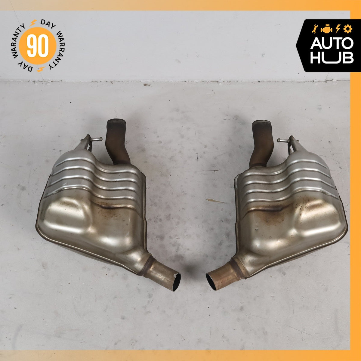 17-18 Mercedes W213 E43 AMG Left & Right Side Exhaust Muffler Mufflers OEM 77k - photo 11
