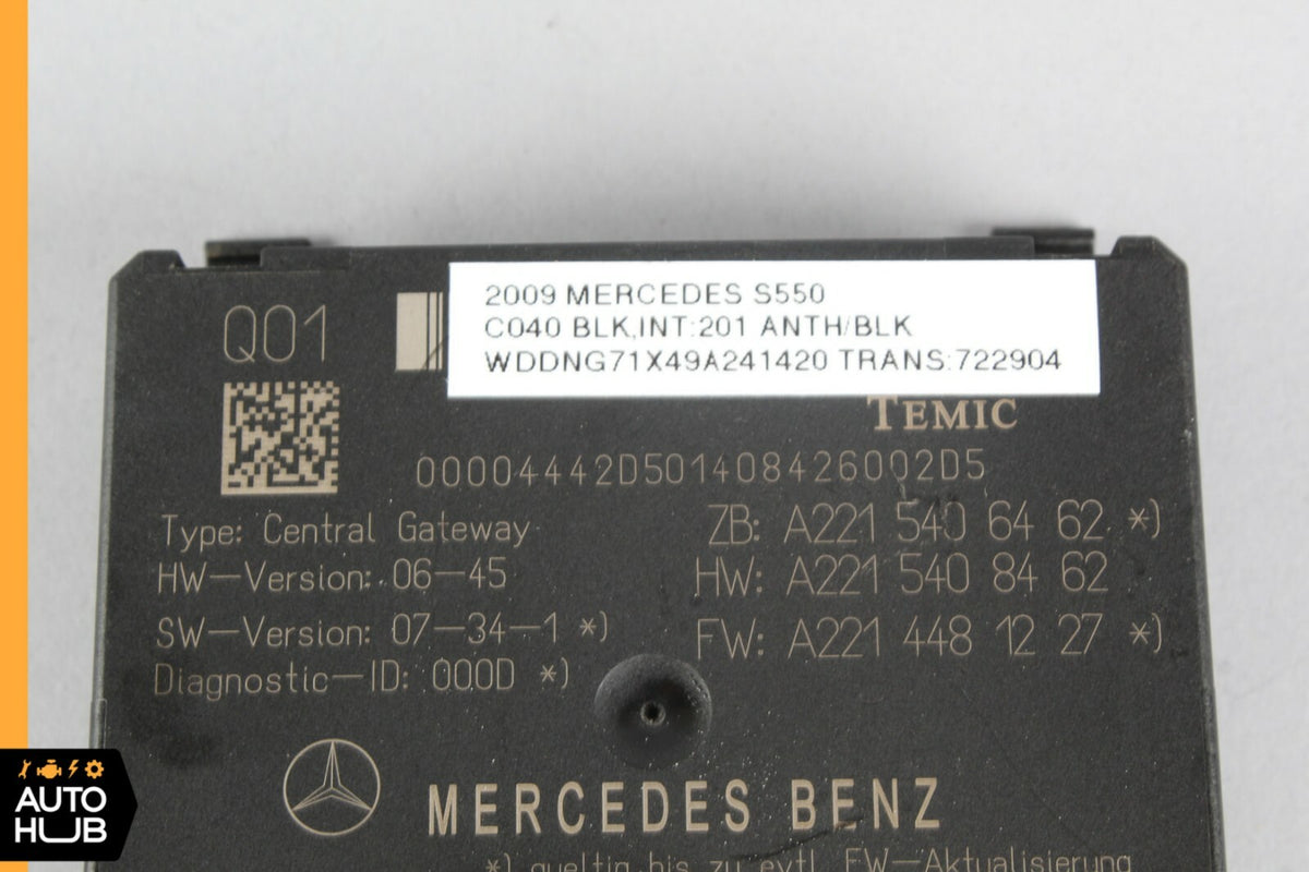 07-09 Mercede W221 S550 S63 CL550 Central Gateway Control Module 2215406462 OEM - photo 6