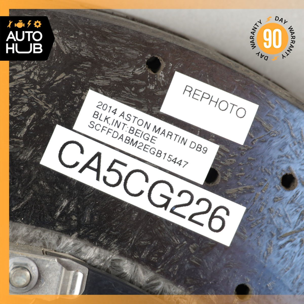 08-16 Aston Martin DB9 DBS Rear Carbon Ceramic Brake Rotor ED232C026CA OEM 22k - photo 24