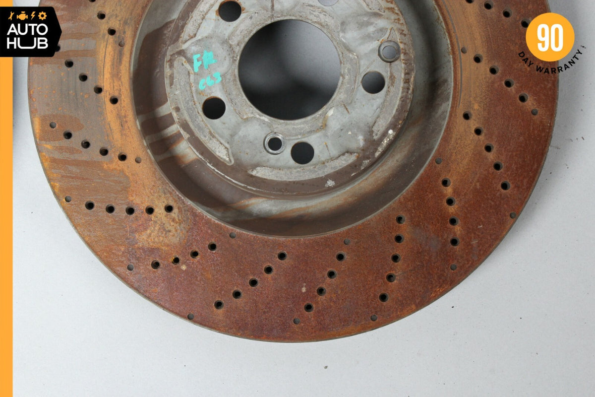Mercedes W204 C63 AMG E550 Front Left & Right Drilled Disc Brake Rotors OEM 72k - photo 6