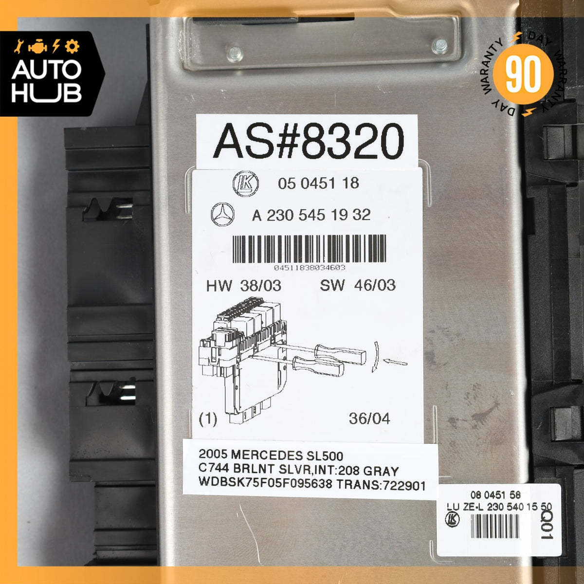 03-12 Mercedes R230 SL500 SL55 AMG Front Left SAM Fuse Box Control Module OEM - photo 10