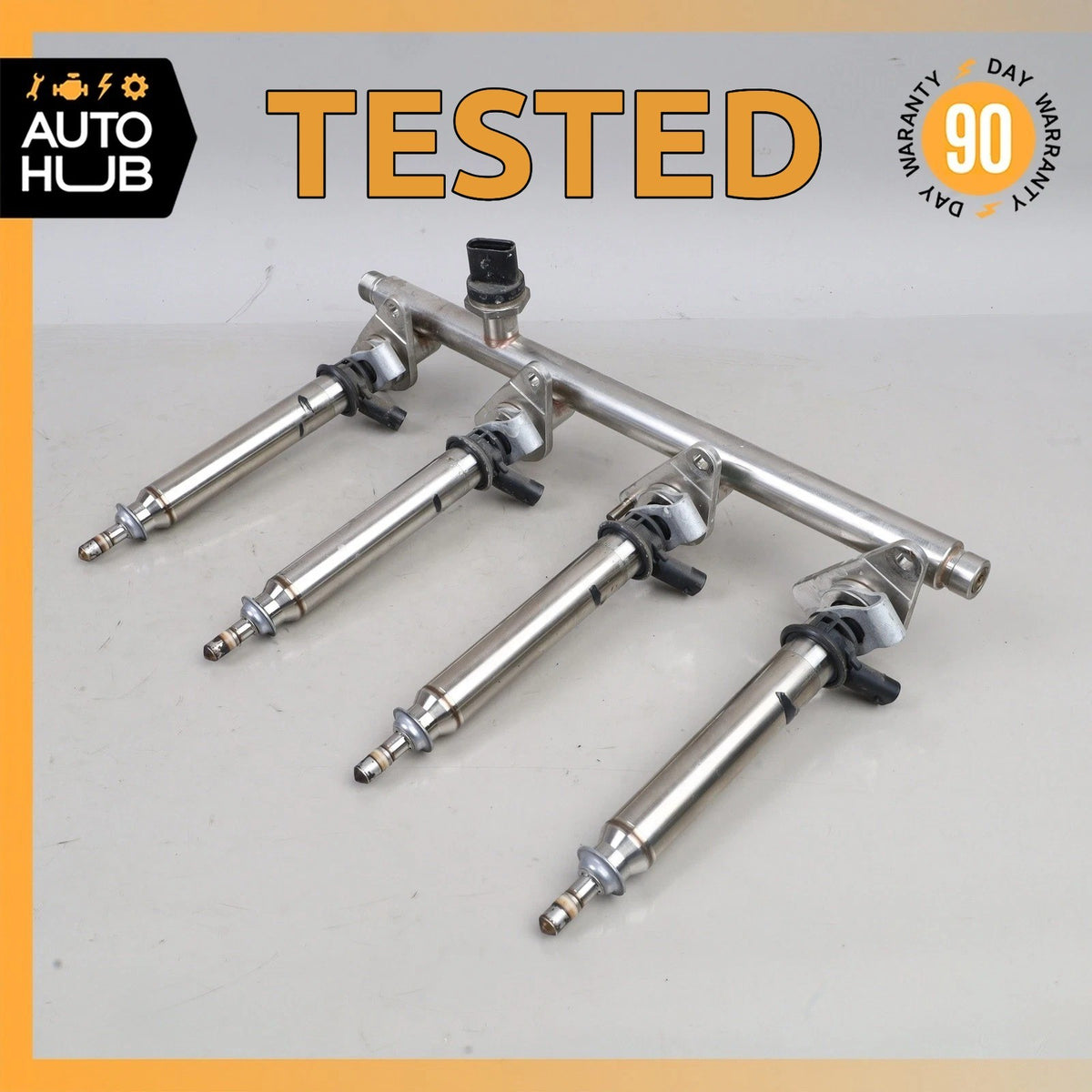 15-23 Mercedes W205 C63 AMG E300 Fuel Rail Line w/ Injectors OEM - photo 1