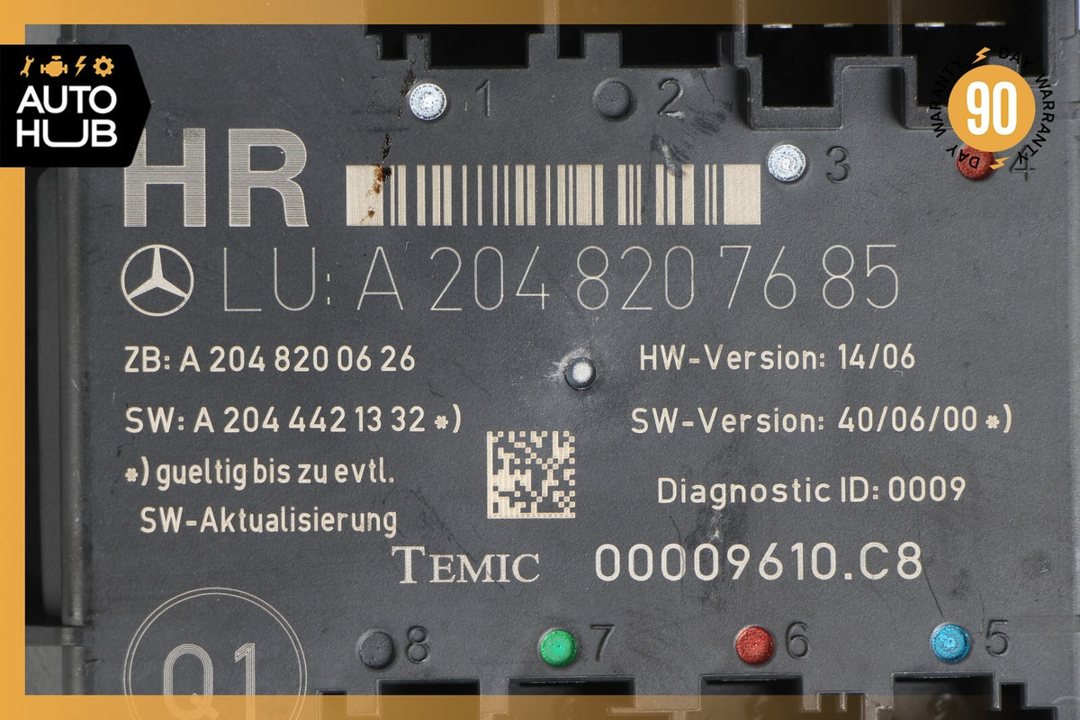 08-18 Mercedes W204 C300 GLK350 C250 Rear Right Side Door Control Module OEM - photo 8