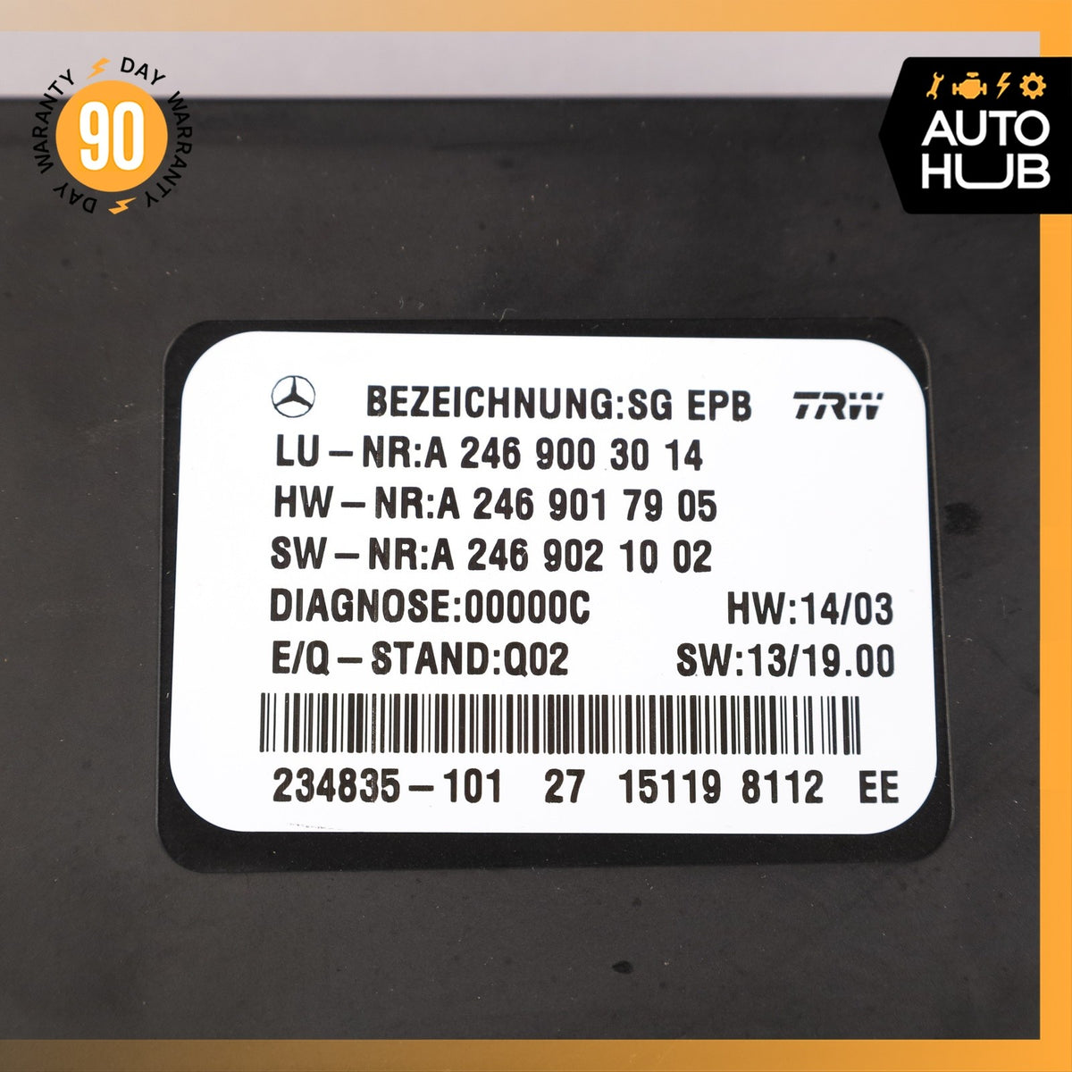 14-20 Mercedes X156 GLA250 GLA45 Electronic Parking Brake Control Module OEM 71k - photo 9
