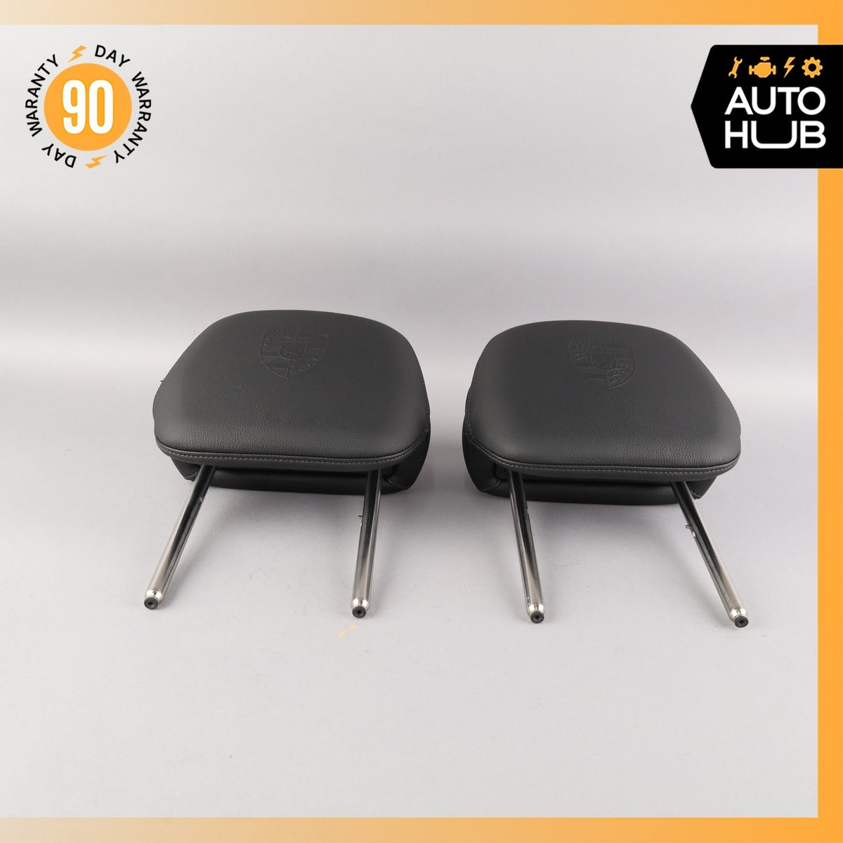 11-18 Porsche Cayenne 958 Front & Rear Headrest Head Rest Set of 4 w/ Crest OEM - photo 15