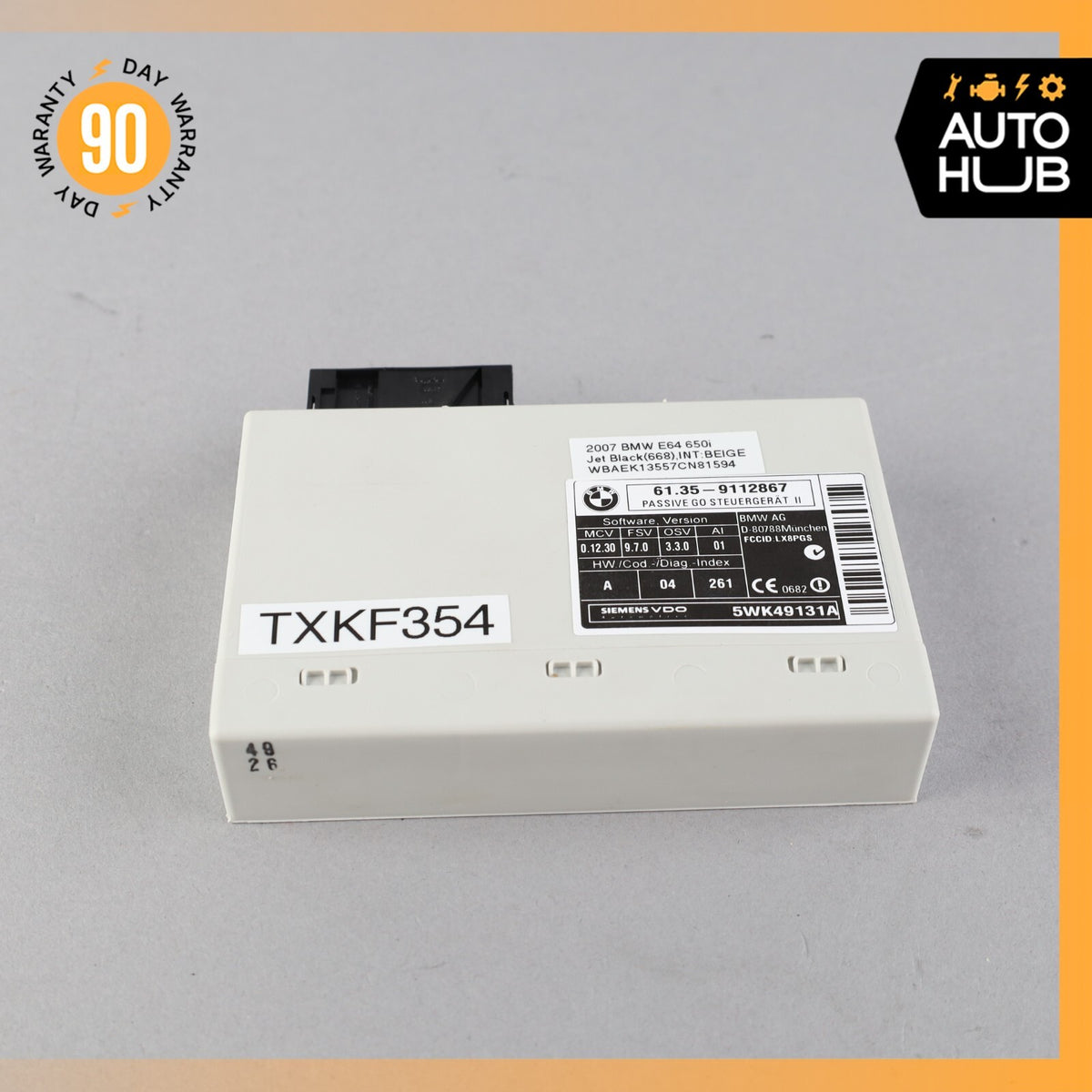 04-10 BMW E64 650i 550i Keyless Entry Passive Go Control Module 61359112867 OEM - photo 1