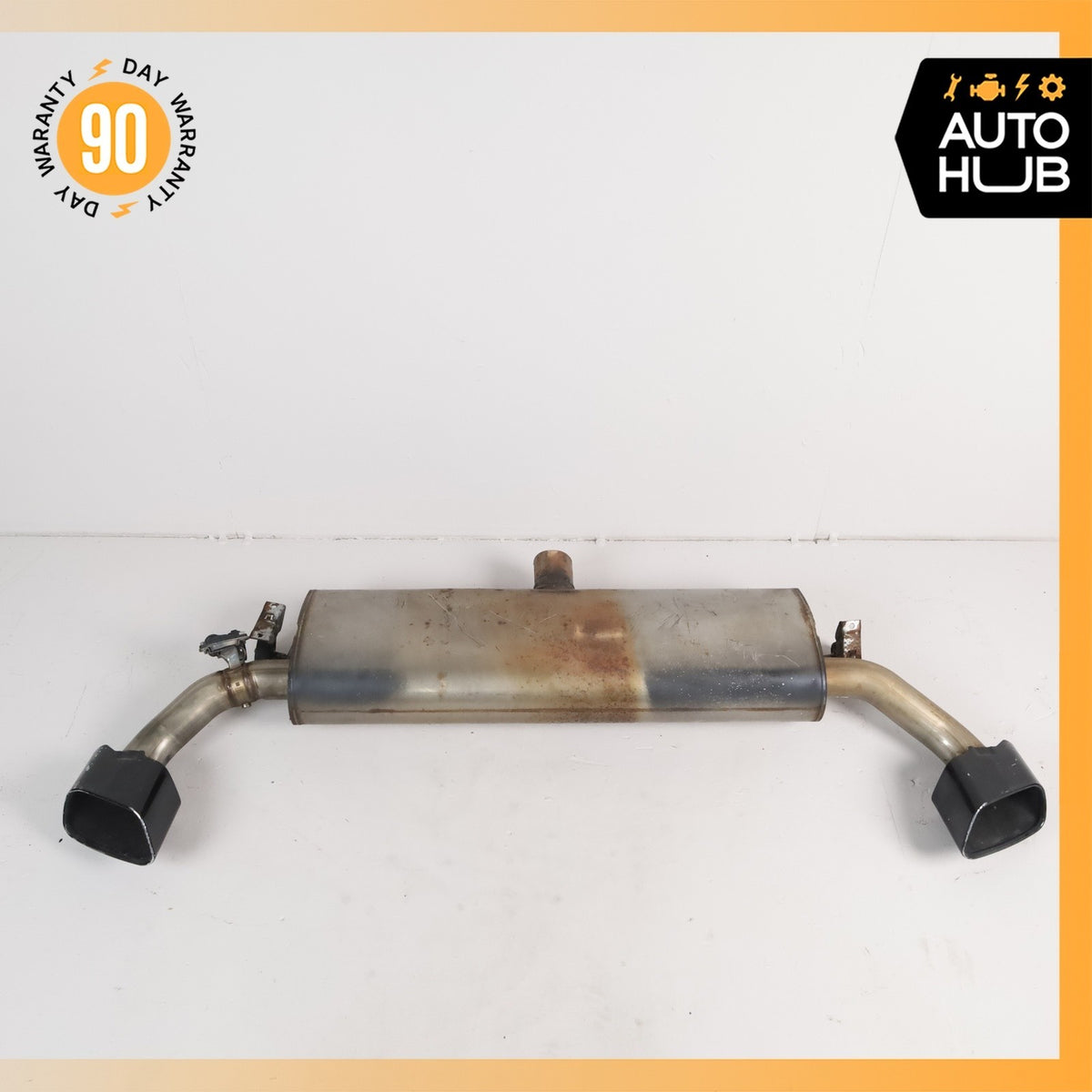 14-19 BMW F15 X5 X6 3.0L Dual Exhaust Muffler Mufflers Assembly w/ Valve OEM 86k - photo 1