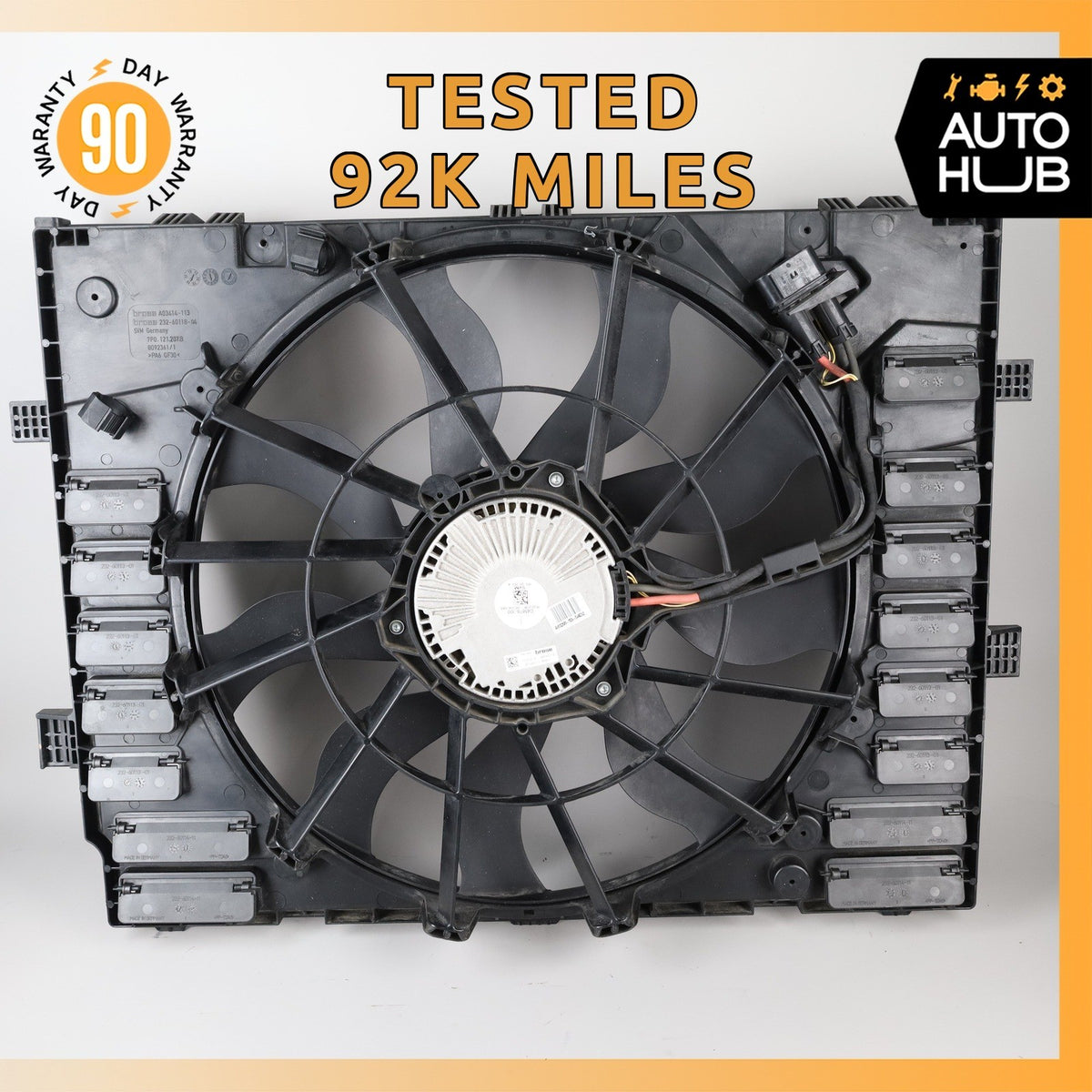 11-18 Porsche Cayenne 958 Turbo Engine Cooling Fan Assembly 95810606120 OEM 92k - photo 1