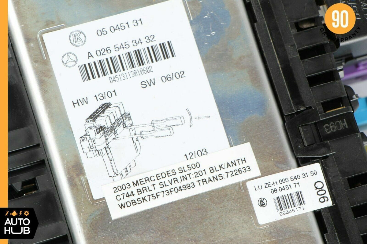 03-12 Mercedes R230 SL500 SL550 SL55 AMG Rear SAM Fuse Box Relay Module OEM - photo 12