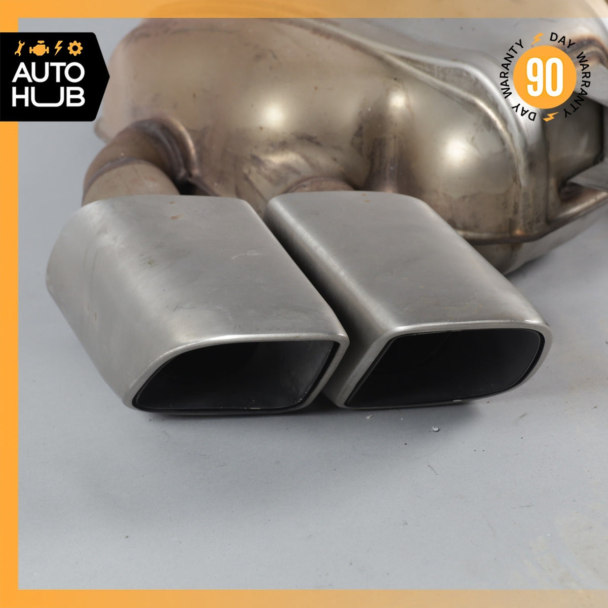 15-18 Porsche Macan 95B Turbo Exhaust Left & Right Muffler Tips Set w/ Valve OEM - photo 8