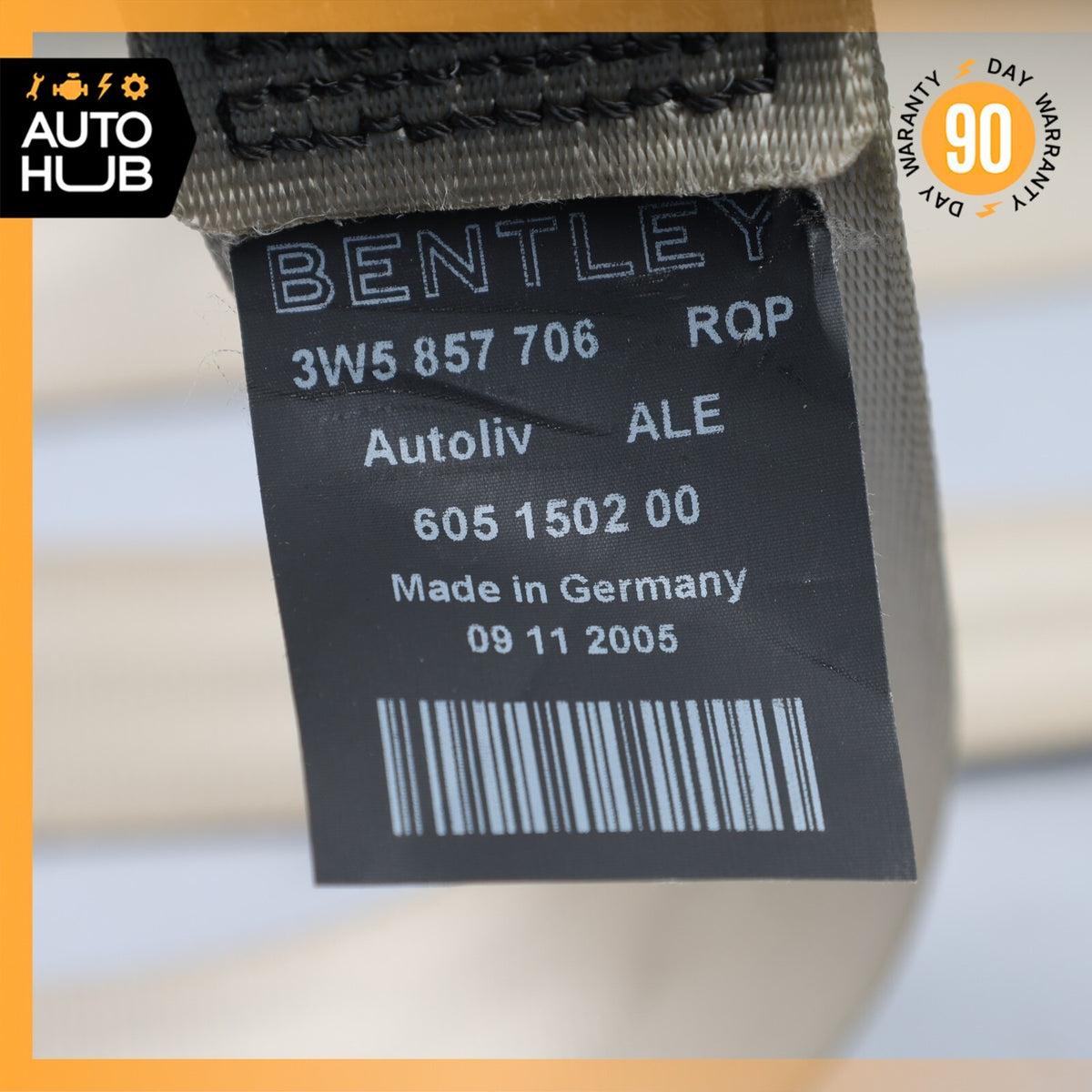 06-13 Bentley Continental Flying Spur Front Right Side Seat Belt Beige OEM 80k - photo 18