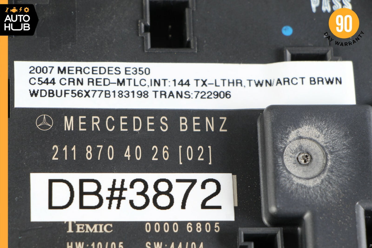 07-09 Mercedes W211 E350 E320 E550 Rear Left Door Control Module 2118704026 OEM - photo 8