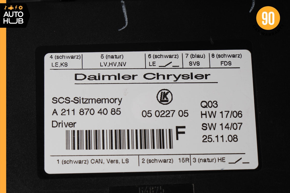 03-12 Mercedes X164 GL550 E63 AMG GL350 SLK350 Seat Control Module Left Side OEM - photo 7