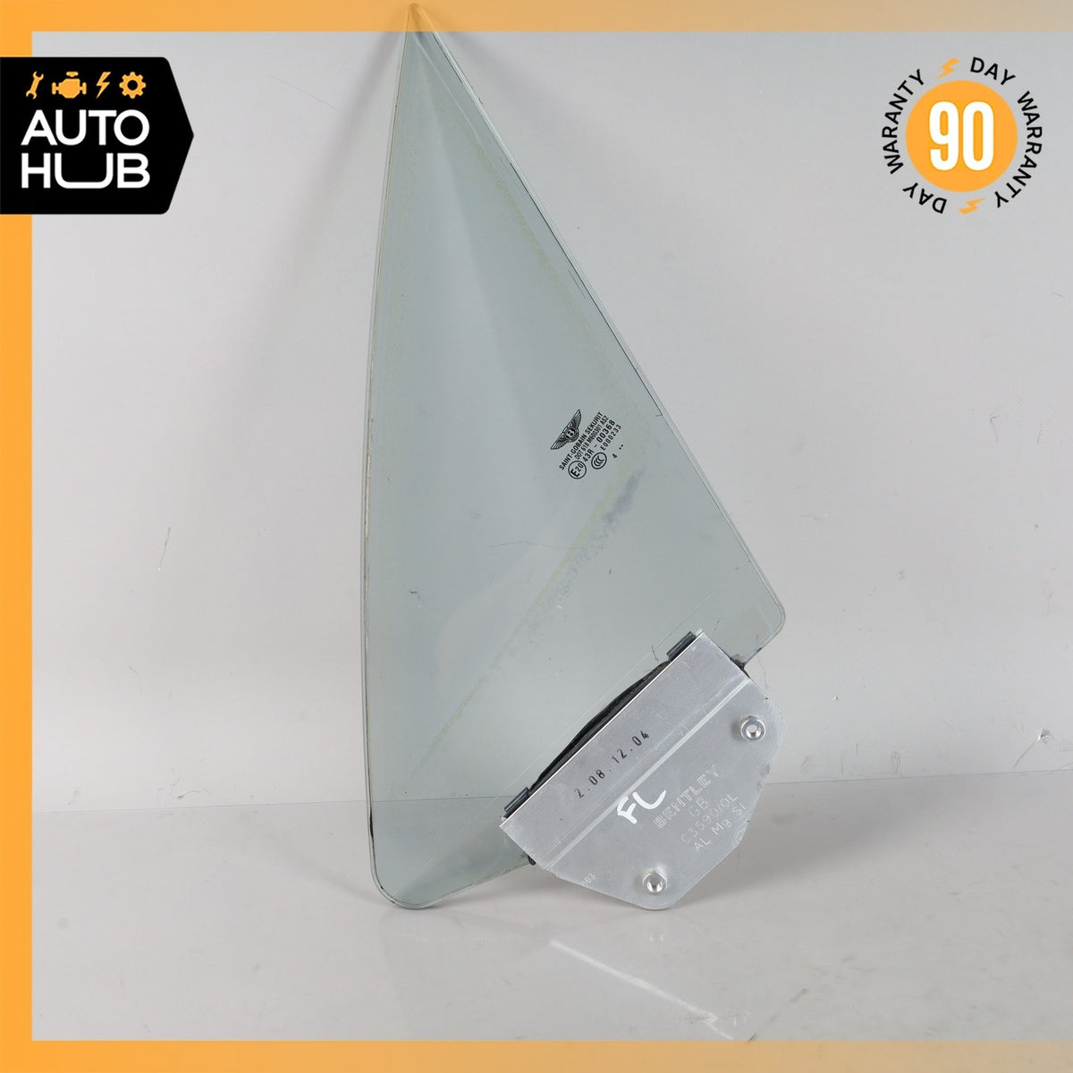 03-10 Bentley Continental GT Front Left Side Door Vent Window Glass OEM - photo 7
