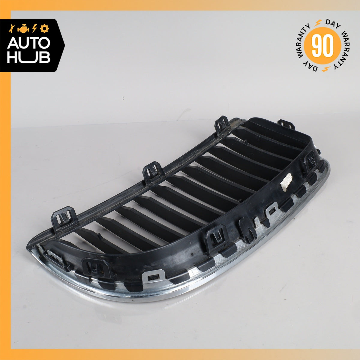 BMW E90 328i 335i Front Left Bumper Grille Chrome Set OEM 67k - photo 14