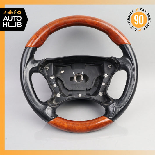 03-09 Mercedes R230 SL500 CLK550 Steering Wheel Walnut Wood Black - photo 1