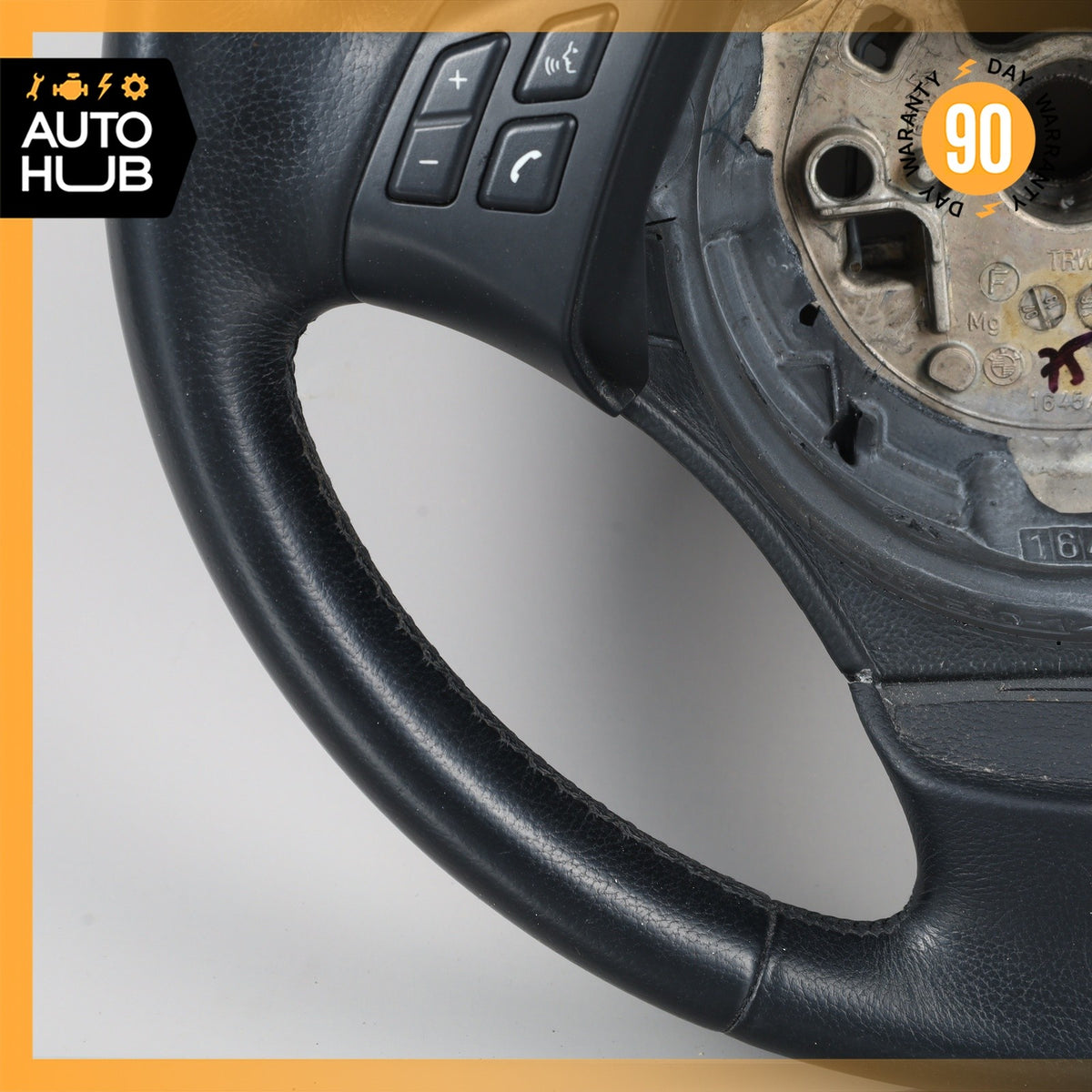 BMW E90 328i Steering Wheel Black w/ Switch 32306764547 OEM 67k - photo 6