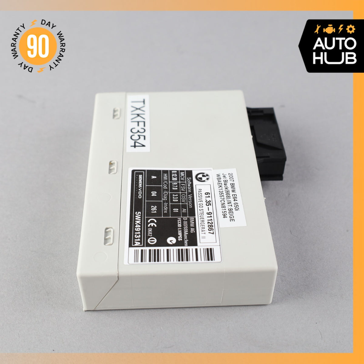 04-10 BMW E64 650i 550i Keyless Entry Passive Go Control Module 61359112867 OEM - photo 5