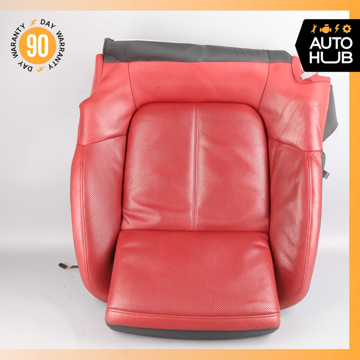 15-18 Porsche Macan 95B Front Left Lower Bottom Seat Cushion Leather Red OEM - photo 1