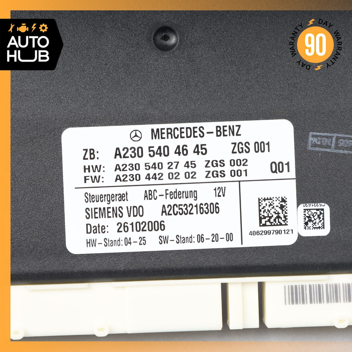 07-08 Mercedes R230 SL550 SL55 AMG ABC Suspension Active Body Control Module OEM - photo 8