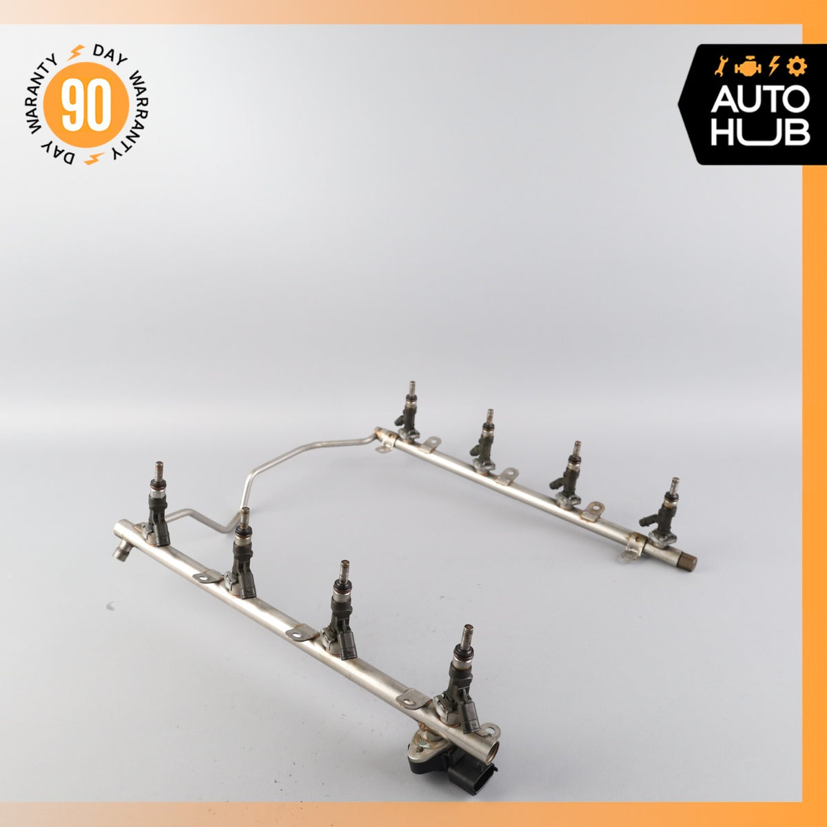 07-15 Mercedes W221 S63 E63 C63 AMG Engine Fuel Injector Rail w/ Injectors OEM - photo 1