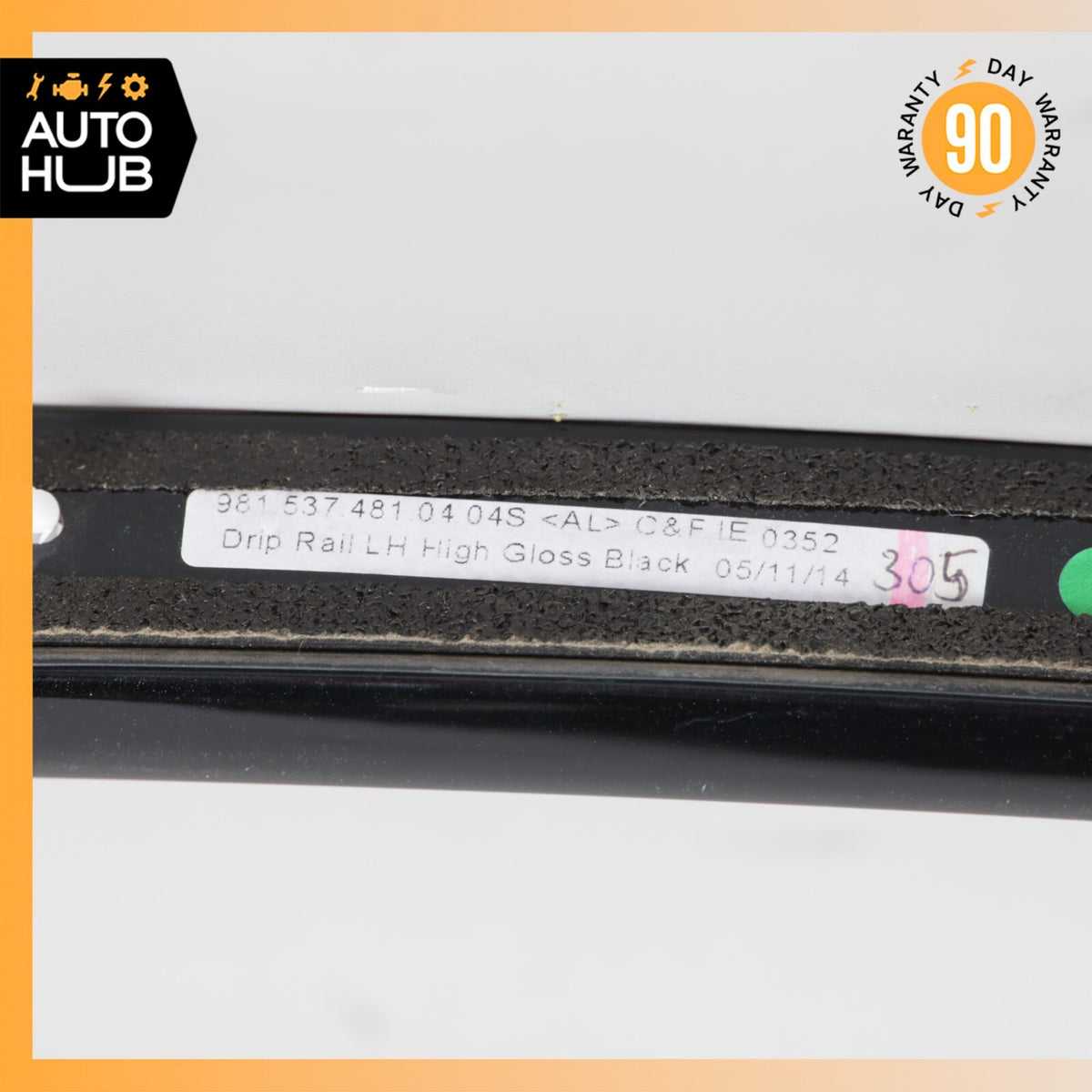 15-24 Porsche 981 982 718 Cayman Left Driver Door Upper Molding Trim Black OEM - photo 11