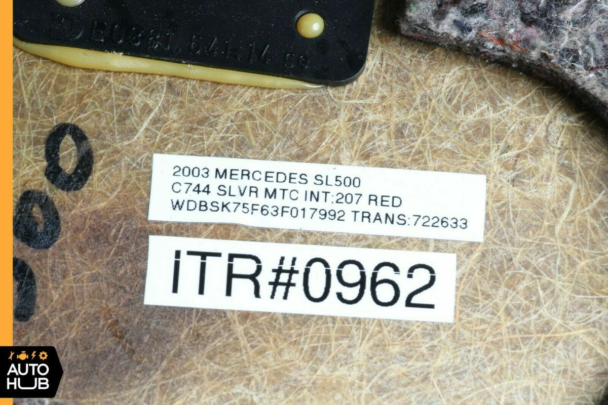 03-06 Mercede R230 SL500 SL55 Rear Right Side Interior Trim Panel Red OEM - photo 12