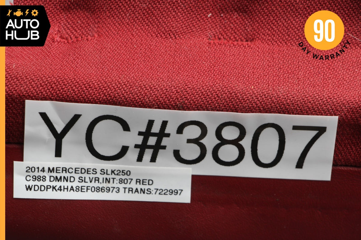 12-16 Mercedes R172 SLK250 SLK300 Front Left Side Upper Seat Cushion Red OEM 75k - photo 13