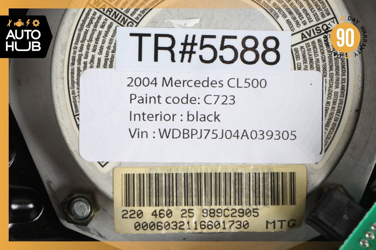 00-06 Mercedes W215 CL500 S500 S55 AMG Steering Wheel Air Bag Airbag Black OEM - photo 11