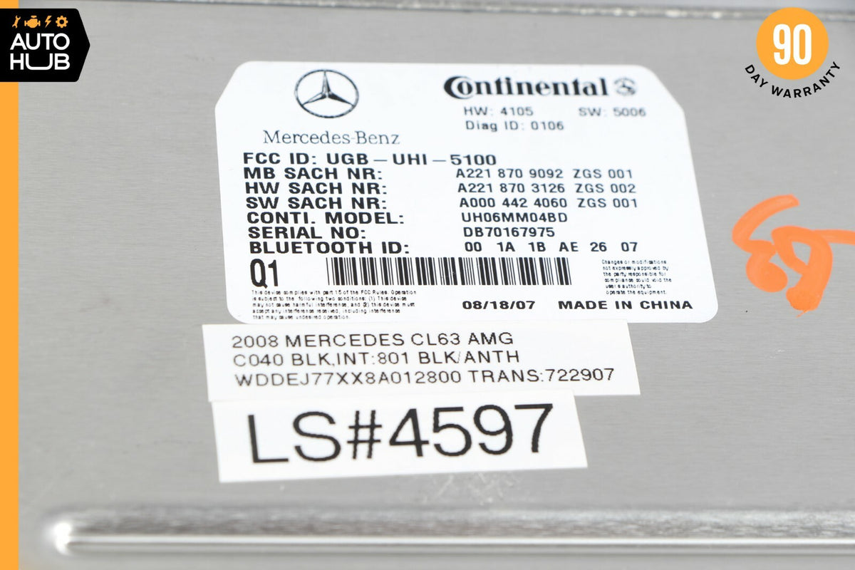 07-09 Mercedes W221 CL63 AMG S550 CL550 Bluetooth Communication Module - photo 8
