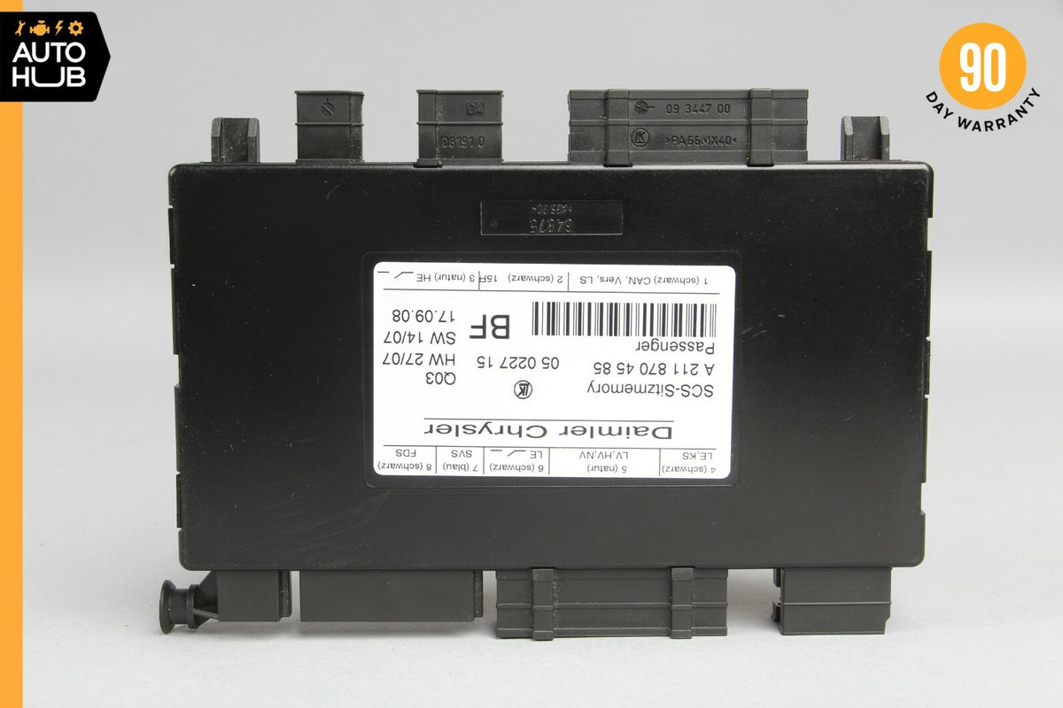 03-12 Mercedes W211 E350 CLS55 AMG SLK350 Front Right Seat Control Module OEM - photo 7